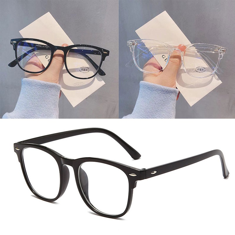 Glow In The Dark Party Glasses - แว่นตา Ultralight Retro กรอบโปร่งใสธรรมดาผู้ชายผู้หญิง Anti Blue