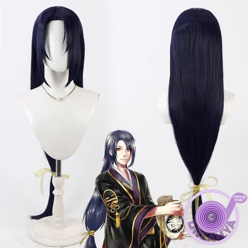 Anime Cosplay Wig Heat Resistant - วิกผมคอสเพลย์จิรูทาจิ โทเคน รันบุ น้ำเงินกรมท่า ผมยาวสังเคราะห์ ทนความร้อน