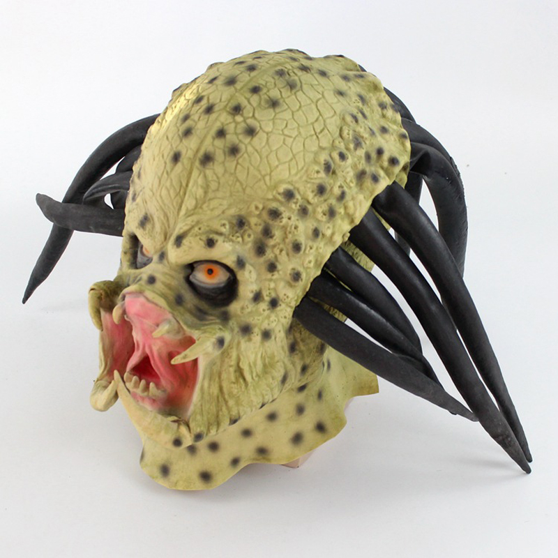 Latex Alien Mask Realistic - หน้ากากลาเท็กซ์ Predator แบบสมจริง สไตล์เอเลี่ยน ครอบเต็มหน้า สำหรับงานปาร์ตี้ฮาโลวีน