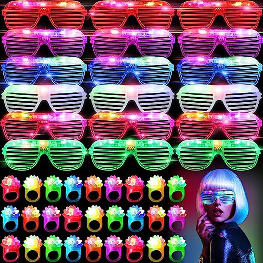 Glow In The Dark Party Glasses - 10-50PCS LEDแว่นตาLight Upแว่นตา 6 สีนีออนLed Shutter