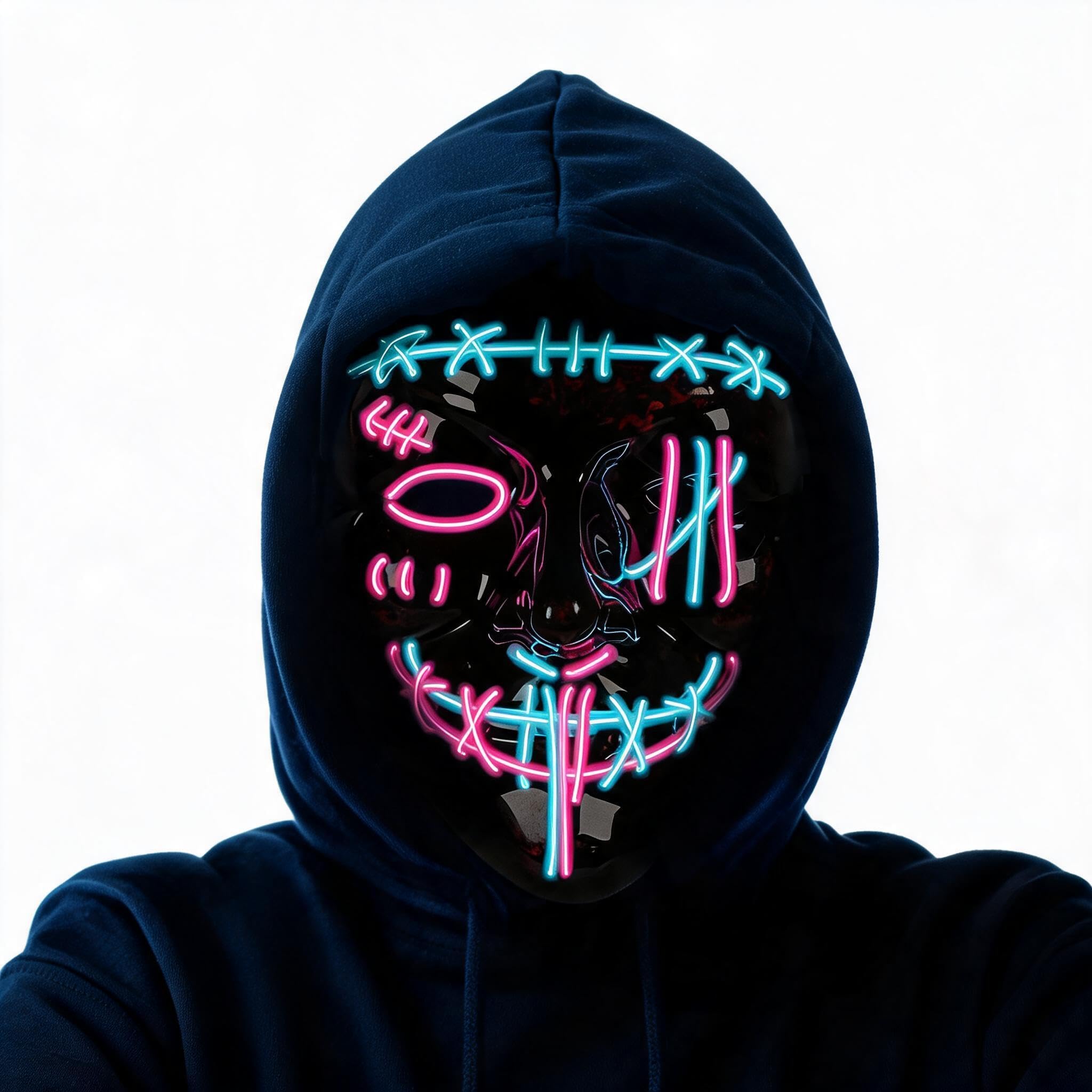 หน้ากากฮาโลวีนแบบมีไฟ LED 3 ชิ - Led Purge Mask Halloween บทวิจารณ์และราคา
