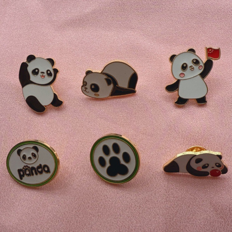 6 ชิ้นการ์ตูนจีนแพนด้าเข็มกลัด - Party Supplies บทวิจารณ์และราคา