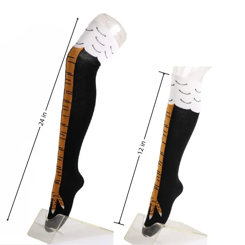 ถุงเท้ายาวถึงเข่าผู้หญิง 1/2/4 - Funny Chicken Leg Socks บทวิจารณ์และราคา