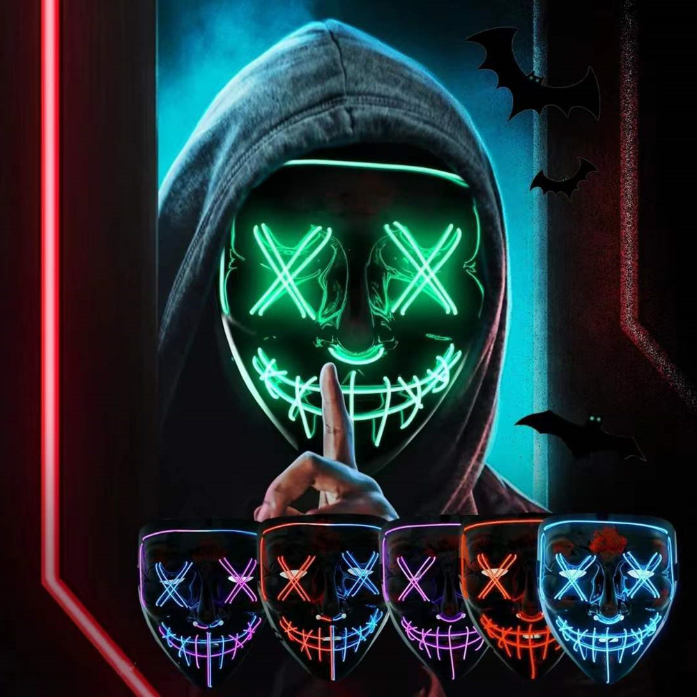 หน้ากากฮาโลวีนสำหรับผู้ชายผู้ห - Led Purge Mask Halloween บทวิจารณ์และราคา