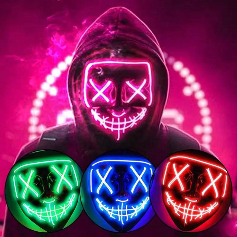 หน้ากากฮาโลวีนสำหรับผู้ชายผู้ห - Led Purge Mask Halloween บทวิจารณ์และราคา
