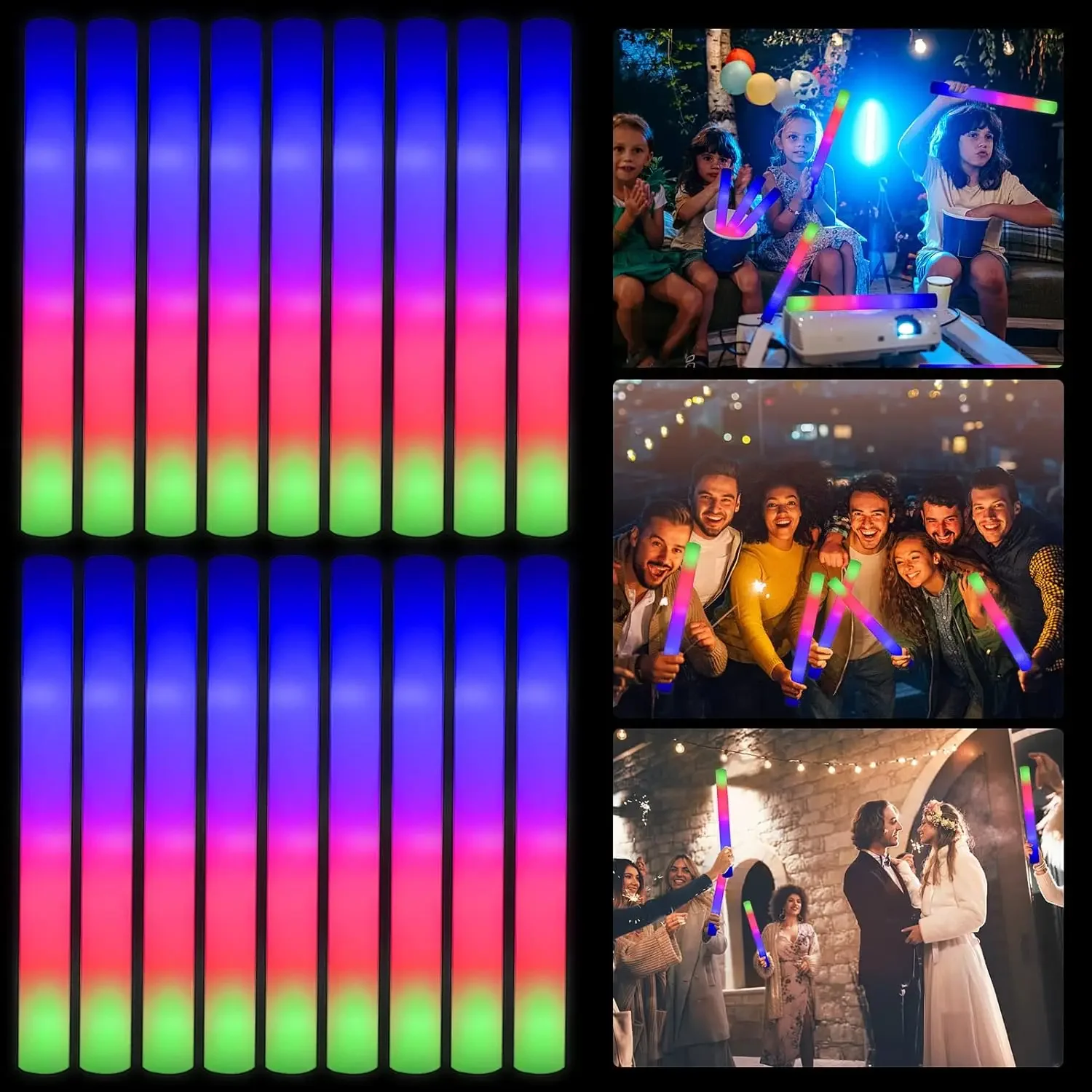 แท่งไฟ LED โฟม 3Z-50PCS สำหรับ - Flashing Led Foam Sticks Party บทวิจารณ์และราคา