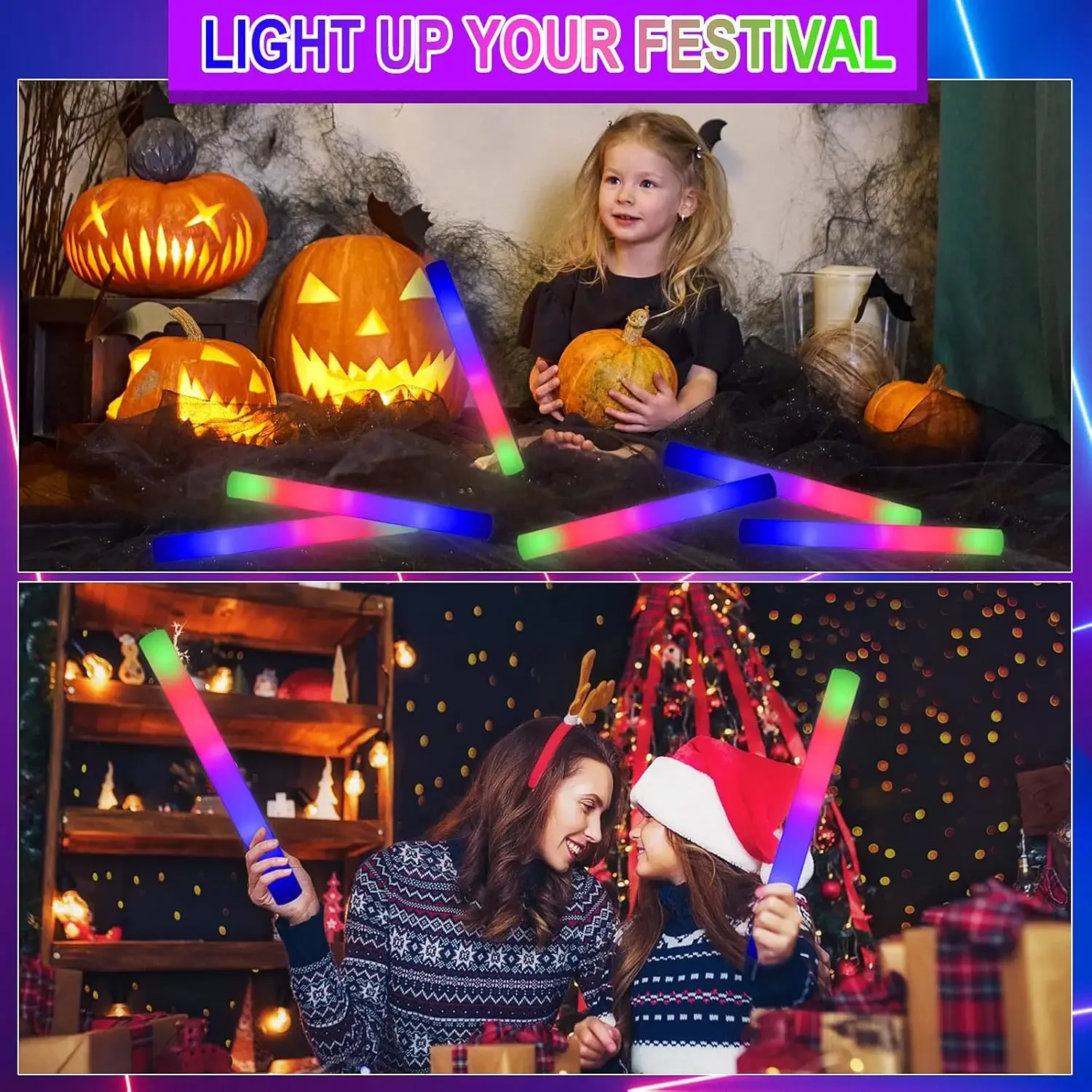 แท่งไฟ LED โฟม 3Z-50PCS สำหรับ - Flashing Led Foam Sticks Party บทวิจารณ์และราคา