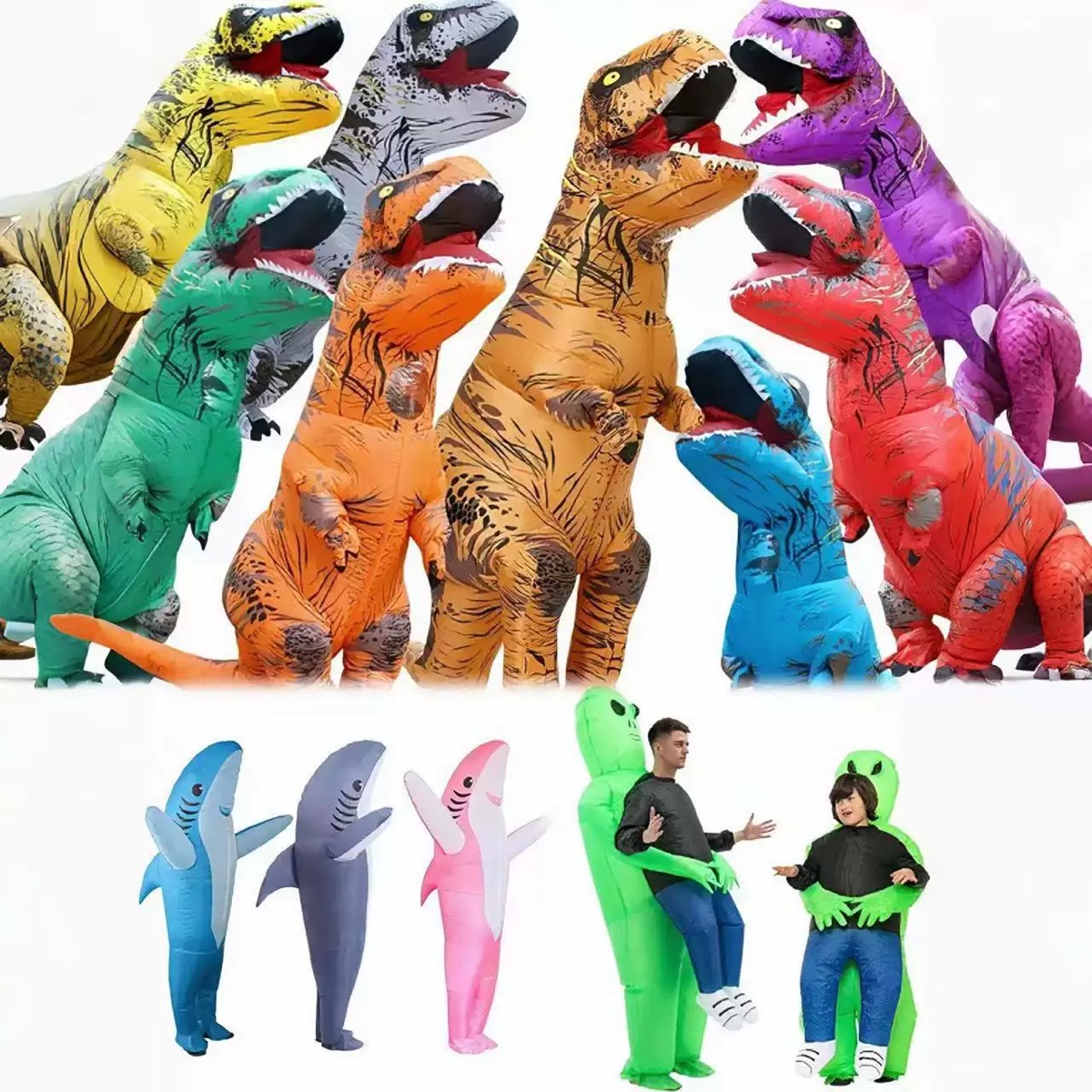 ชุดไดโนเสาร์ทีเร็กซ์เป่าลมสำหร - Inflatable Dinosaur Costume Adult บทวิจารณ์และราคา