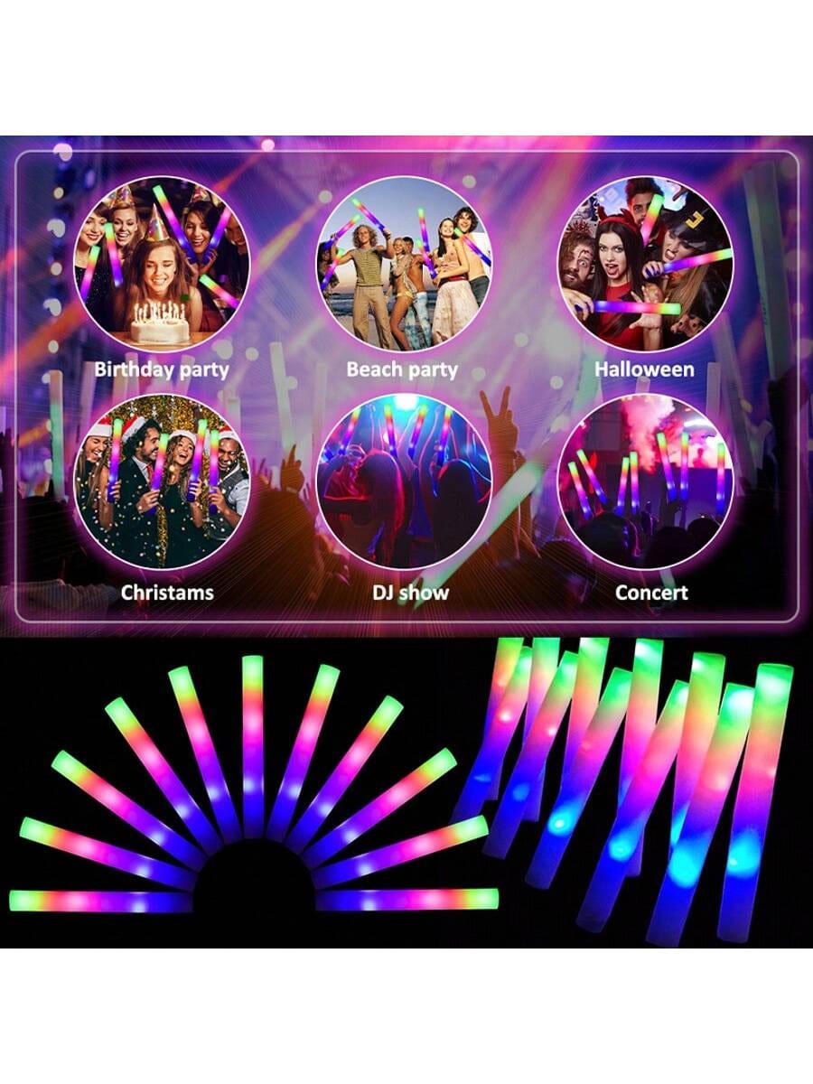 แท่งโฟมเรืองแสงหลากสีสัน RGB ไ - Flashing Led Foam Sticks Party บทวิจารณ์และราคา
