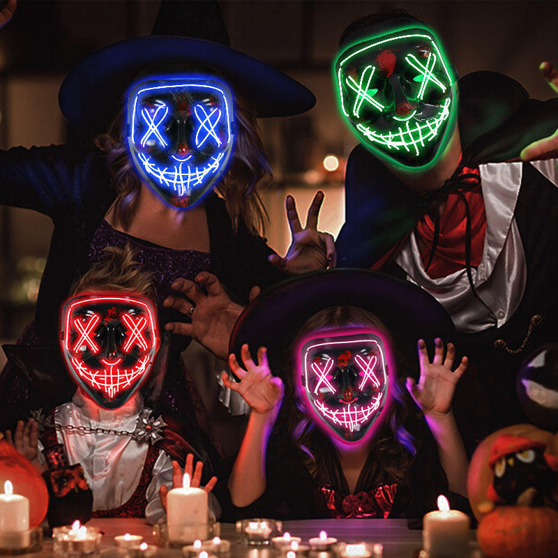 น่ากลัวฮาโลวีนคอสเพลย์ Light u - Led Purge Mask Halloween บทวิจารณ์และราคา
