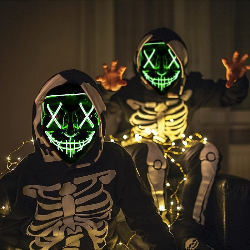น่ากลัวฮาโลวีนคอสเพลย์ Light u - Led Purge Mask Halloween บทวิจารณ์และราคา