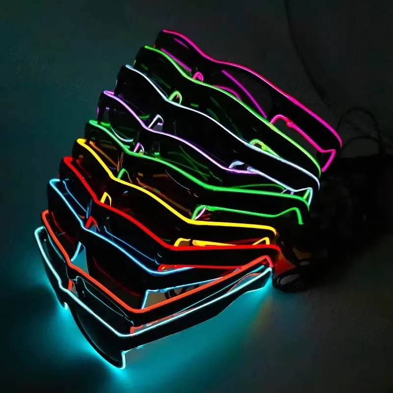 แว่นตาเรืองแสงนีออน LED สาย EL - Glow In The Dark Party Glasses บทวิจารณ์และราคา