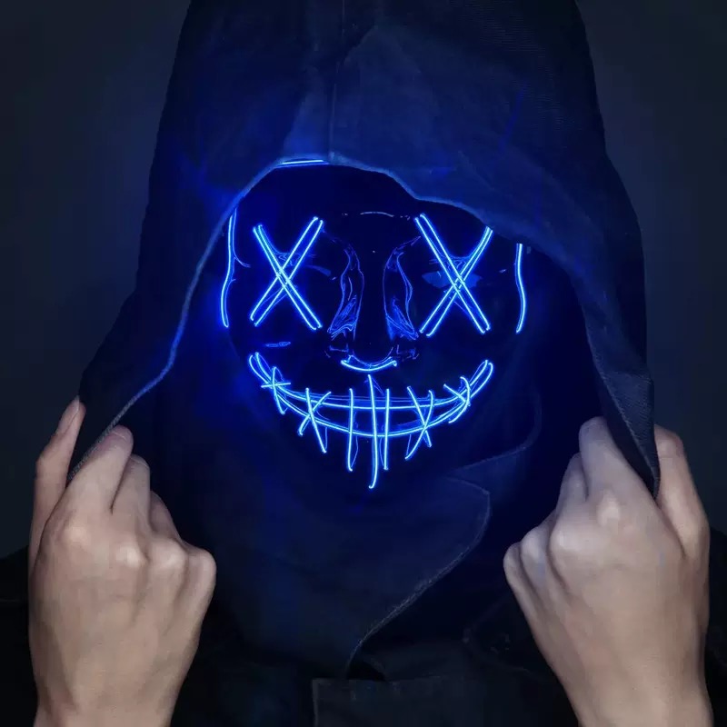 หน้ากาก LED เรืองแสงสีดำรูปตัว - Led Purge Mask Halloween บทวิจารณ์และราคา