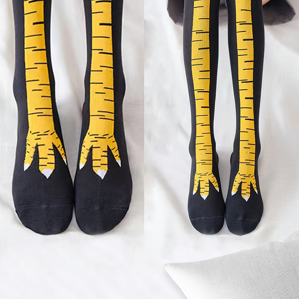 ถุงเท้ายาวถึงเข่าลายการ์ตูนไก่ - Funny Chicken Leg Socks บทวิจารณ์และราคา