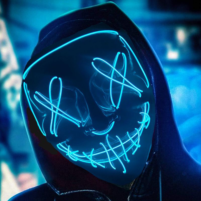 คอสเพลย์เรืองแสง EL ลวดนีออนหน - Led Purge Mask Halloween บทวิจารณ์และราคา