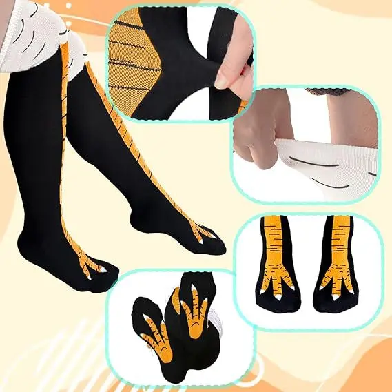 ผู้หญิงอินเทรนด์ถุงเท้าเข่าควา - Funny Chicken Leg Socks บทวิจารณ์และราคา