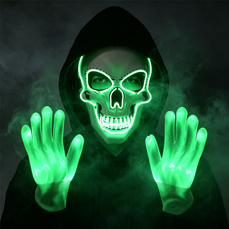 ชุดหน้ากากหัวกะโหลก LED พร้อมถ - Led Purge Mask Halloween บทวิจารณ์และราคา