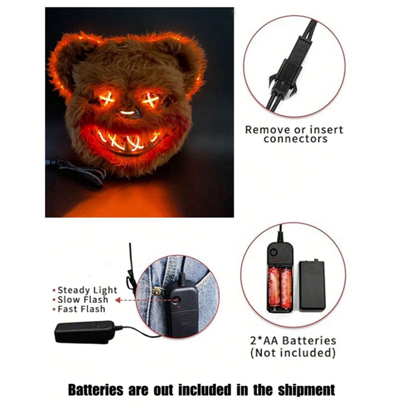 หน้ากากกระต่ายหน้ากาก LED หมีก - Led Purge Mask Halloween บทวิจารณ์และราคา